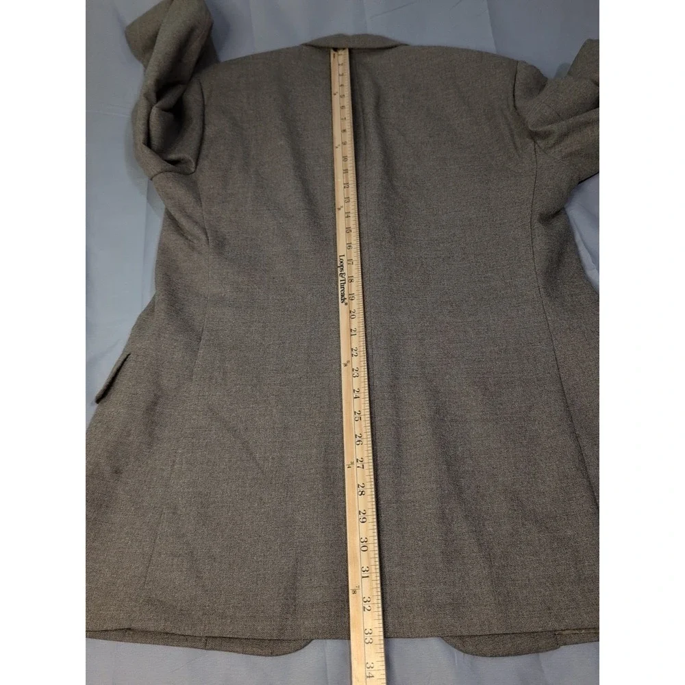 Vintage 70s Christian Dior Blazer 40R‎ Taupe 100% Wool Hart Schaffner Marx USA